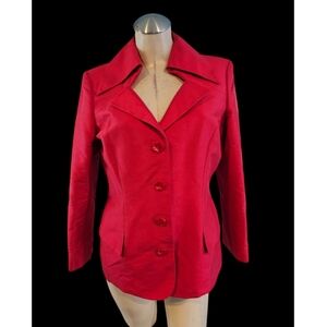 Dana Buchman Size 10P Silk Blazer Pink Red